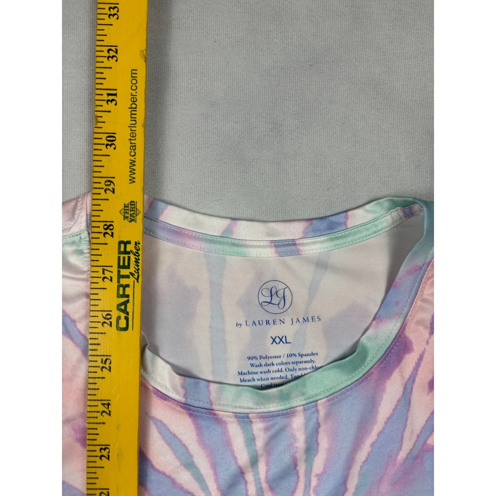 Lauren James‎ Co Womens XXL Tie Dye Long Sleeve Performance Shirt Pastel Purple - Picture 4 of 5